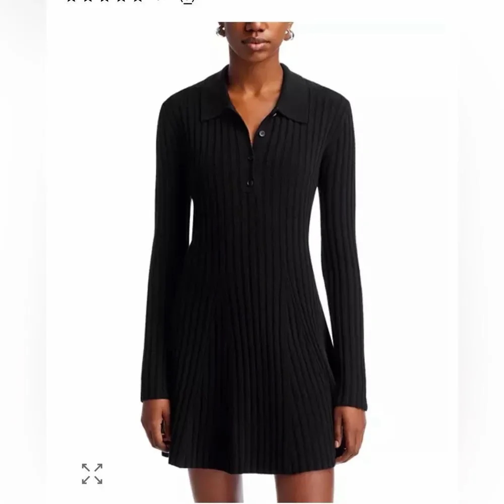 french connection long sleeve black dress French Connection | Dresses | French Connection Ribbed Black Long Sleeve  Dress Medium